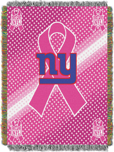NFL NY Giants Breast Cancer Aware Tapestry Throw
