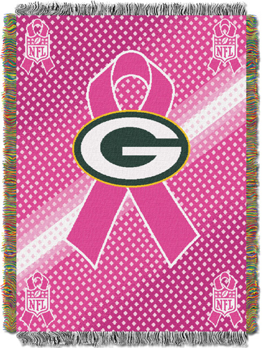 NFL Packers Breast Cancer Aware Tapestry Throw