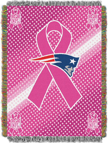 NFL Patriots Breast Cancer Aware Tapestry Throw