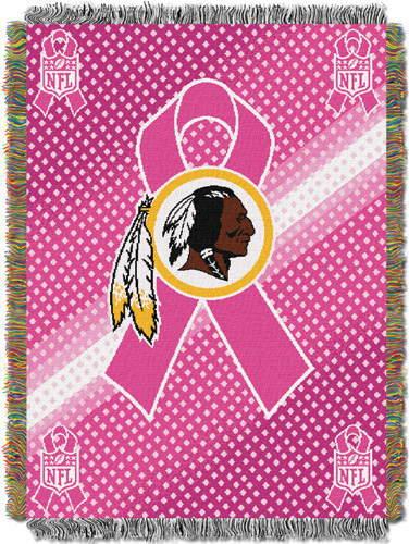 NFL Redskins Breast Cancer Aware Tapestry Throw
