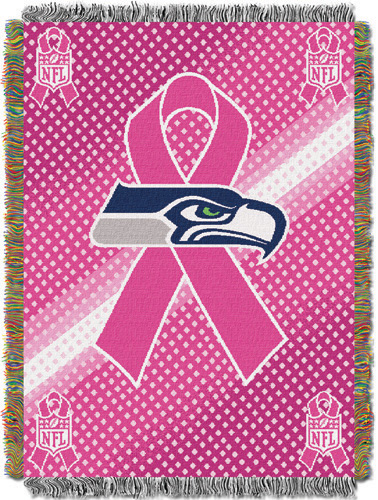 NFL Seahawks Breast Cancer Aware Tapestry Throw