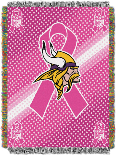 NFL Vikings Breast Cancer Aware Tapestry Throw
