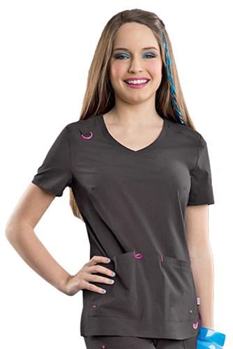 Smitten Womens Rumor V-Neck Scrub Top. Embroidery is available on this item.
