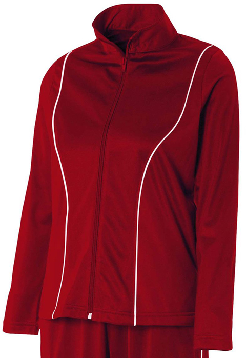 E67888 Womens Ws Cardinal Or Wm Forest Full Zip Warm Up Jackets