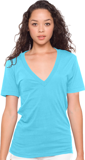 E35132 American Apparel Unisex Sheer Jersey Deep V-Neck