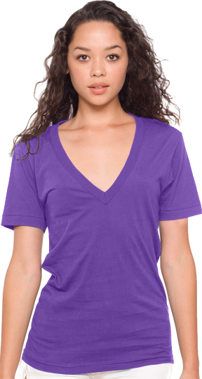 E35132 American Apparel Unisex Sheer Jersey Deep V-Neck