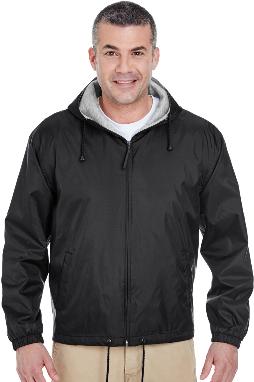 E123261 UltraClub Mens Fleece-Lined Hooded Jacket