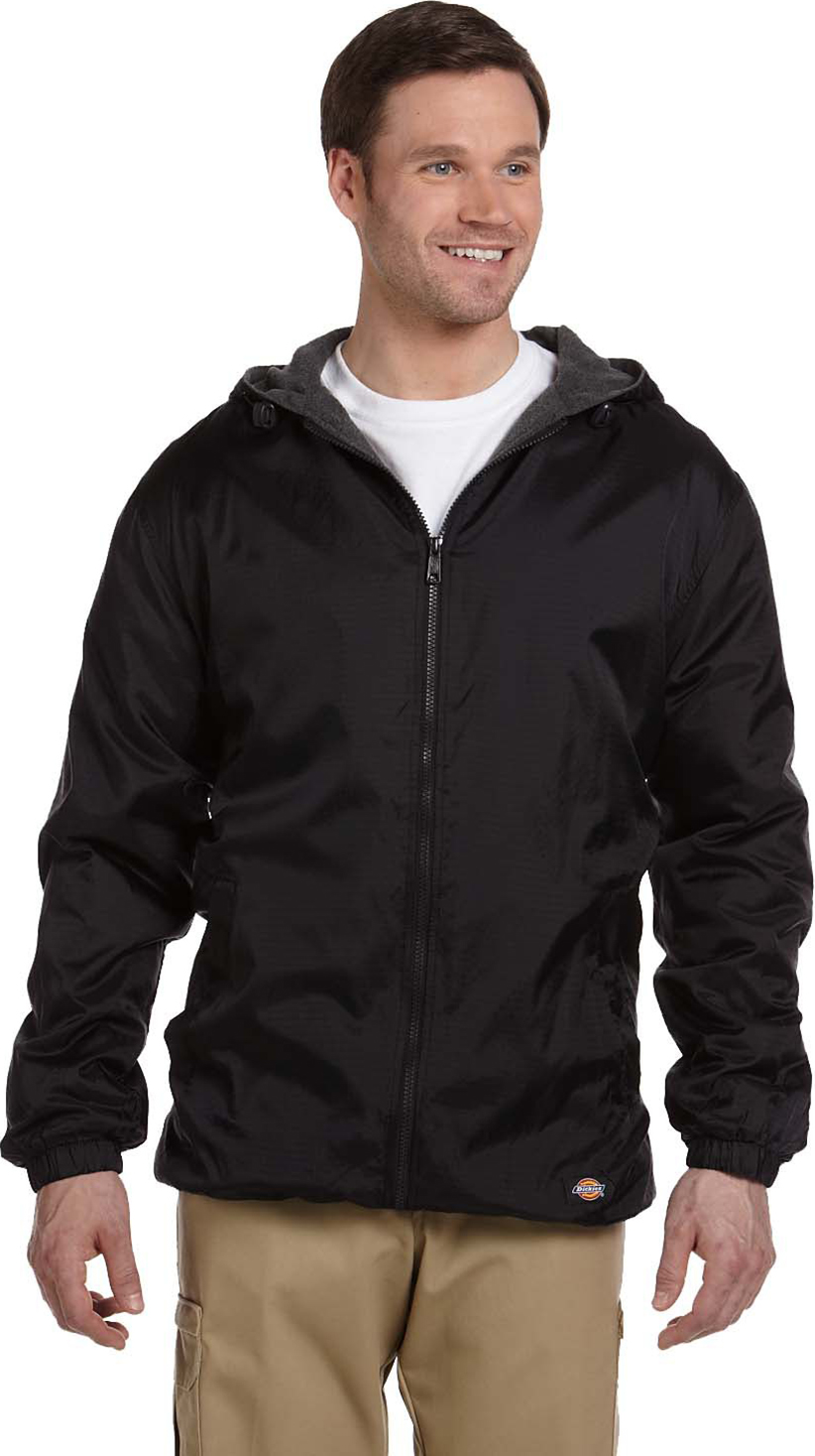E144968 Dickies Men's FleeceLined Hooded Nylon Jacket