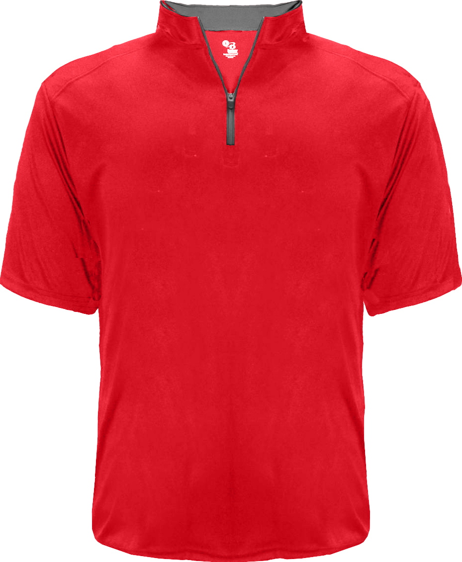 E118471 Badger Adult/Youth B-Core S/S 1/4 Zip Shirt