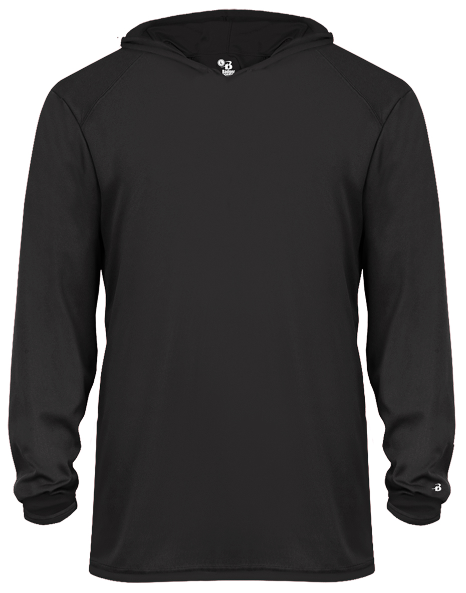 E108371 Badger Sport Adult/Youth B-Core LS Hood Tee