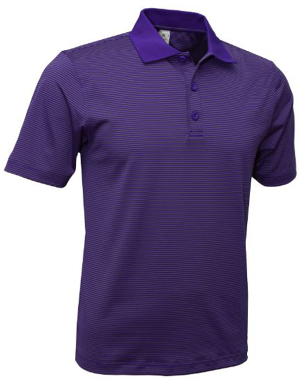 E122216 Baw Mens Mini Stripe Spandex Cool-Tek Polo