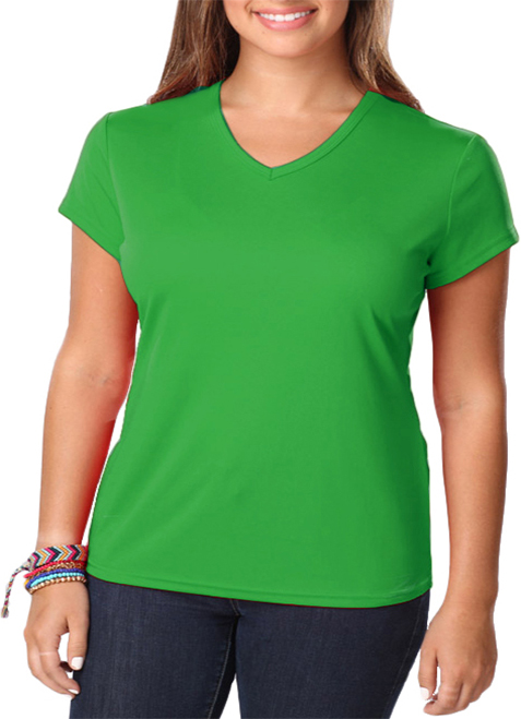 women's v neck moisture wicking shirt