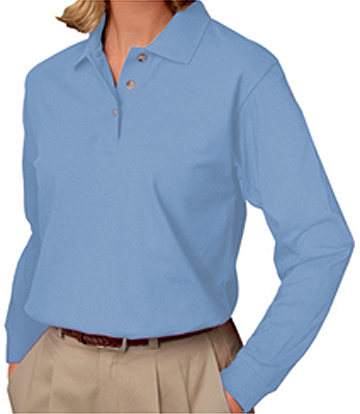 ladies light blue polo shirt