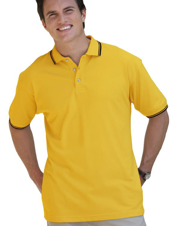 E13895 Blue Generation Mens Tipped Polo Shirts