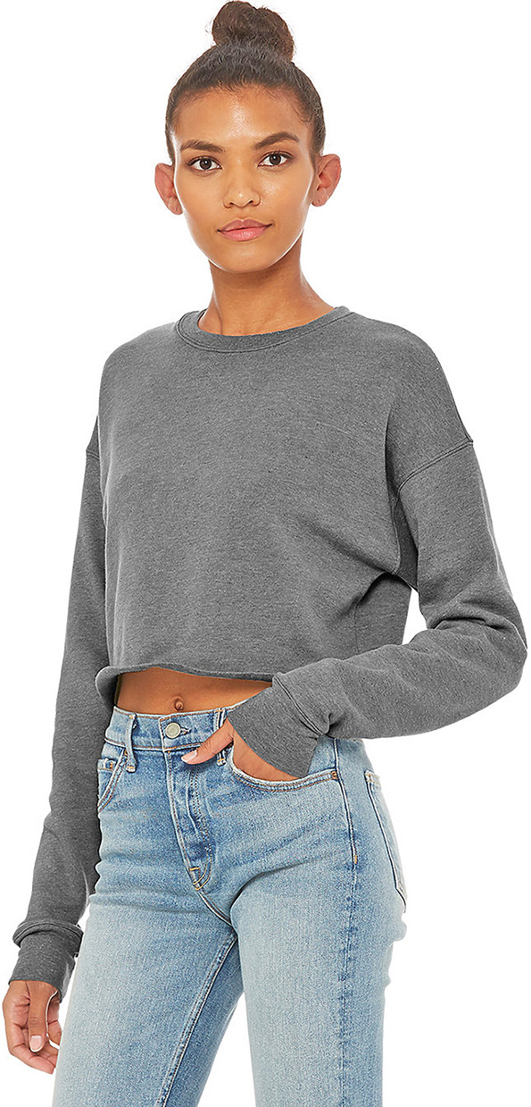 E134026 Bella+Canvas Womens Cropped Crew Fleece Sweatshirt