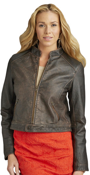 E98029 Burk's Bay Ladies' Retro Leather Jacket