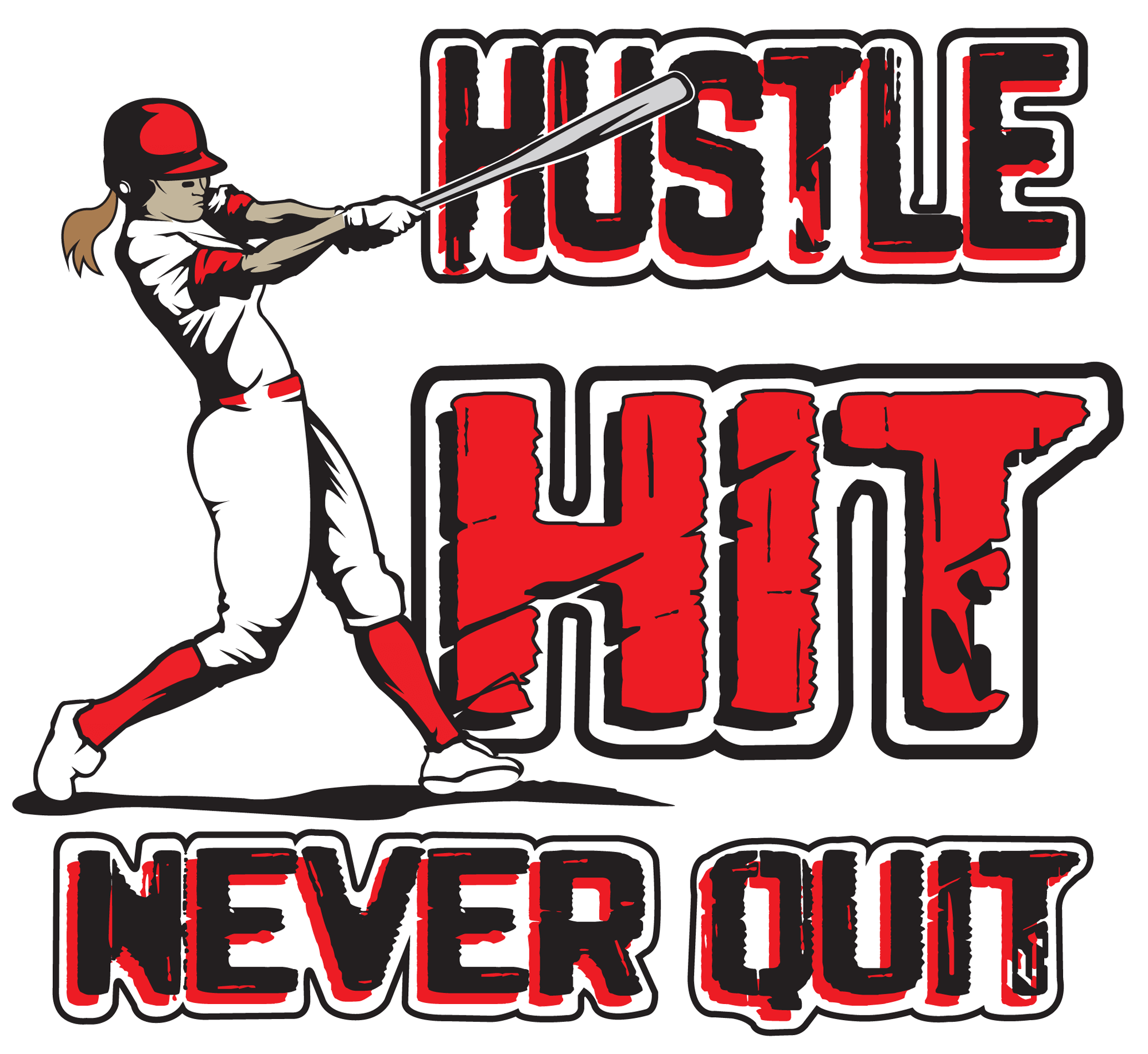 Epic Ladies Softball Hustle VNeck Graphic TShirts Soccer, Baseball