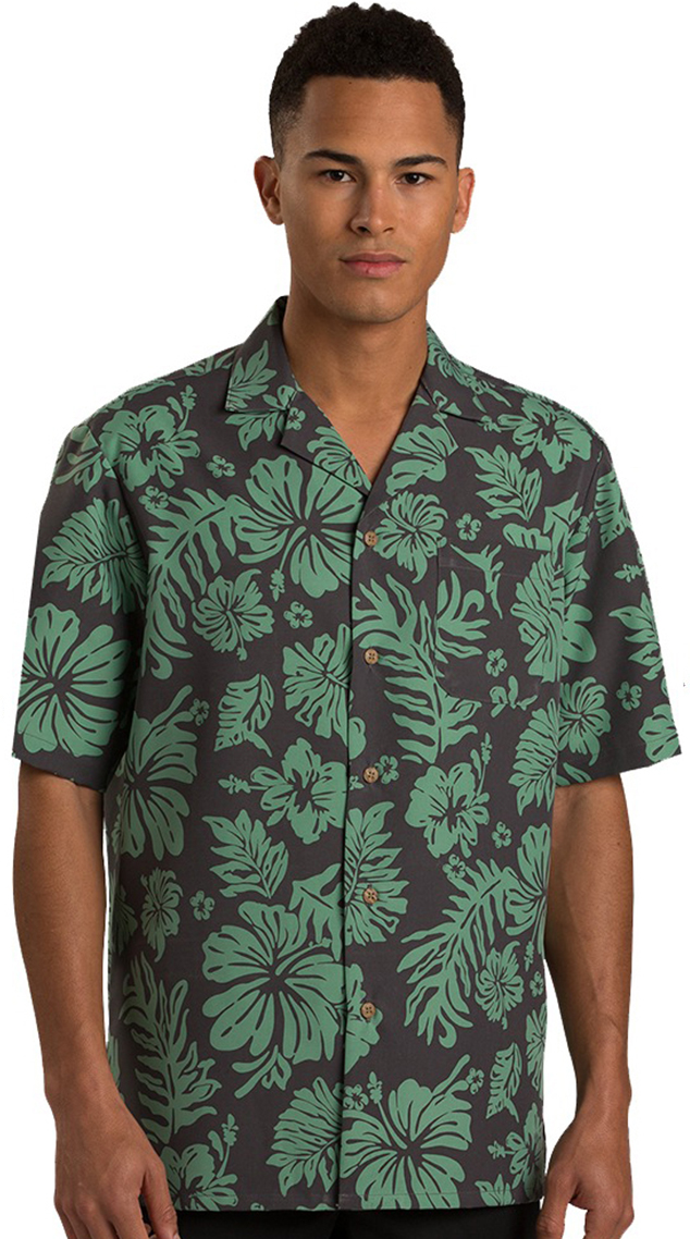 E106855 Edwards Unisex Tropical Hibiscus Camp Shirt