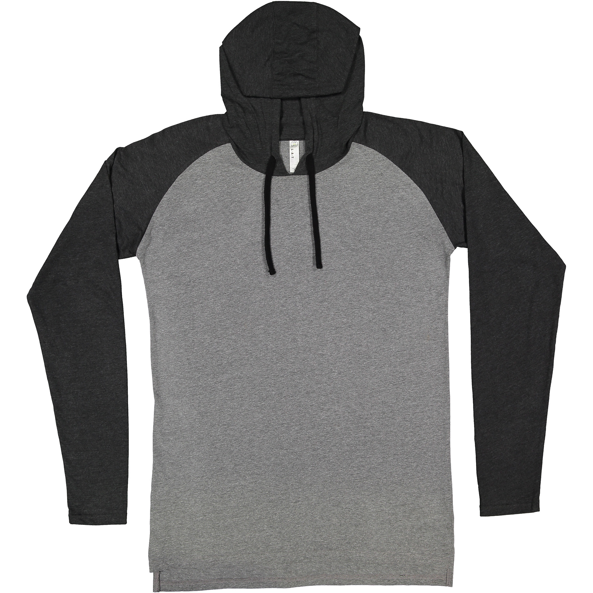 E134746 LAT Sportswear Adult Hooded Raglan Long Sleeve Tee