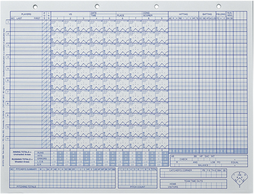 E73406 Glovers Baseball & Softball Stat Book Binder