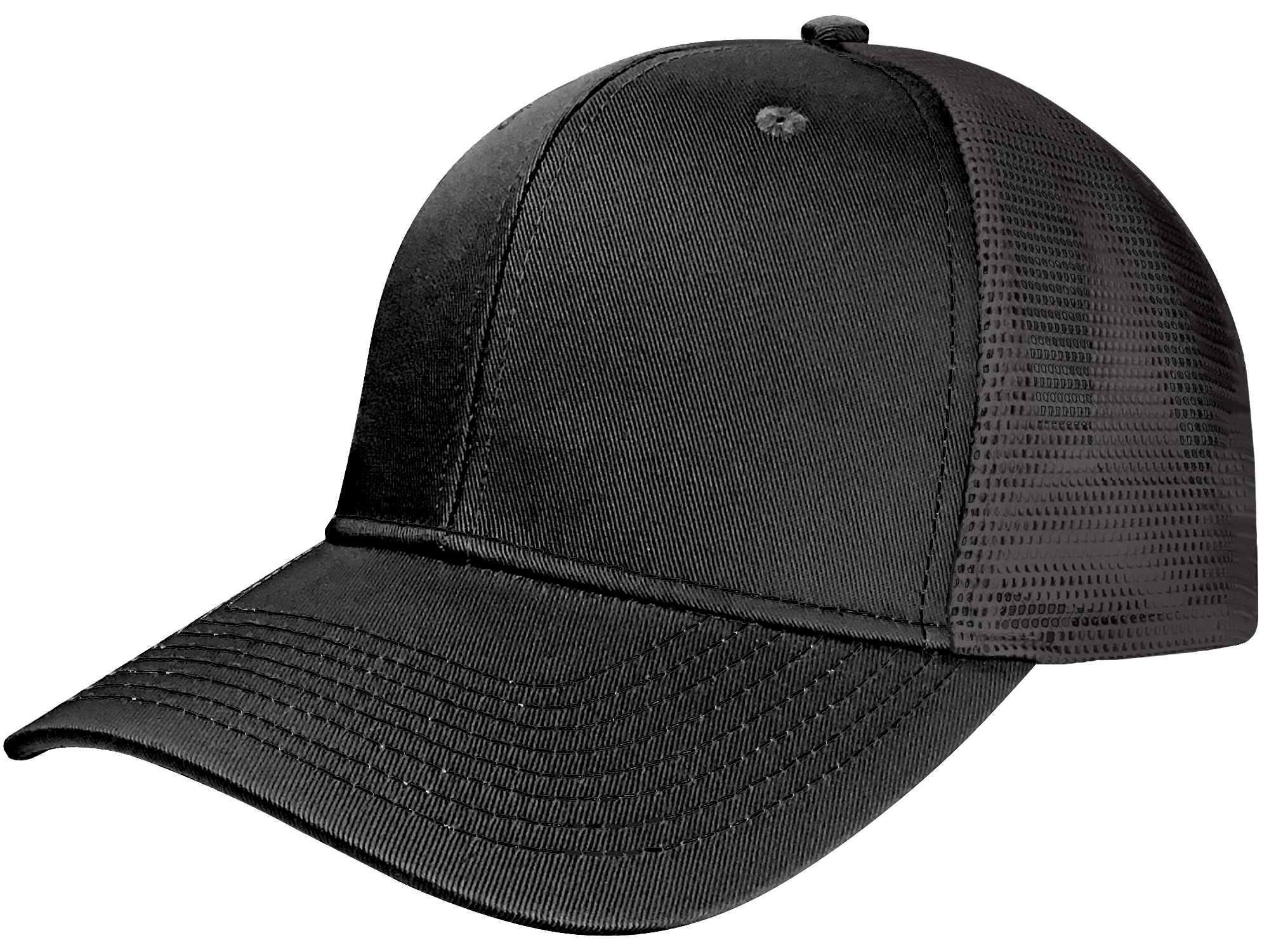 E169100 NV Caps Stretch-Fit Trucker Twill Front With Mesh Back