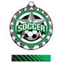 SILVER MEDAL/PHOENIX GREEN NECK RIBBON