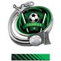 SILVER MEDAL/PHOENIX GREEN NECK RIBBON