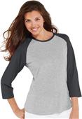 LAT Sportswear Ladies 3/4 Sleeve Baseball Tee