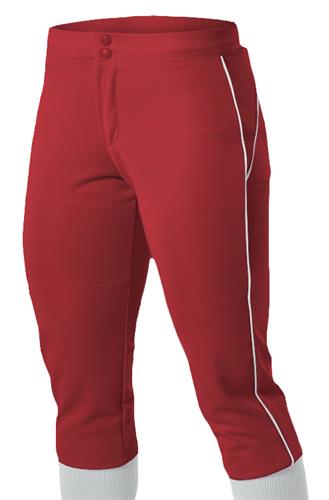 Pantalon Softball Alleson 625BW - Femme Blanc Taille S - Pipe Marine - OL150