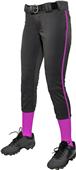 Tournament Low Rise Womens Girls Softball Pant With Piping