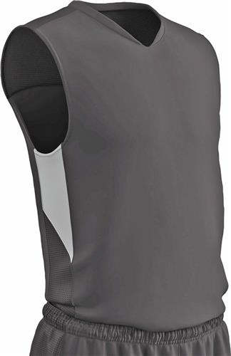 Youth Medium (White/Navy) Fitted Basketball Jersey | Epic Sports