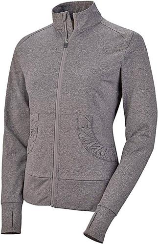 Womens, Front Pouch Pockets, Full Zip, Wicking, 4-Way Stretch Warm-Up Top. Decorated in seven days or less.