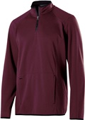 Adult 1/4 Zip Heathered Pullover Jacket Black,Maroon,Navy,Royal,Red)