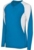 Ladies Girls Long Sleeve Court Volleyball V-Neck Jersey