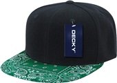 Decky 6 Panel High Profile Structured Bandana Paisley Bill Snapback Cap 1093