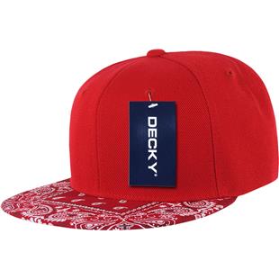 Decky 6 Panel High Profile Structured Bandana Paisley Bill Snapback Cap 1093