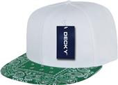 Decky 6 Panel High Profile Structured Bandana Paisley Bill Snapback Cap 1093