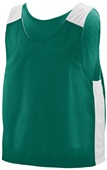 Adult/ Youth Face Off Reversible Sleeveless Lacrosse Jersey Outside: DARK GREEN/WHITE, Inside: WHITE/DARK GREEN Primary