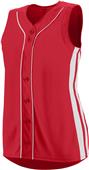 Augusta Ladies Girls Sleeveless Winner Faux Front Softball Jersey