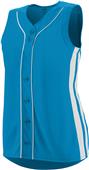 Augusta Ladies Girls Sleeveless Winner Faux Front Softball Jersey