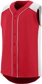 Augusta Sleeveless Full Button-Up Slugger Baseball Jersey Adult Youth