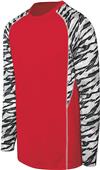 High Five Adult Youth Evolution Print Long Sleeve Jerseys SCARLET/FRAGMENTPRINT/WHITE Primary
