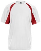 Badger B-Core Hook S/S Performance Tees WHITE/RED Primary