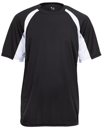 Badger Youth B-Core Hook S/S Performance Tees BLACK/WHITE 