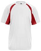 Badger Youth B-Core Hook S/S Performance Tees WHITE/RED Primary