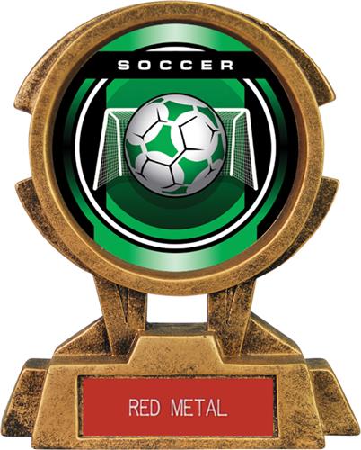 4" LEGACY SOCCER MYLAR/RED METAL PLATE