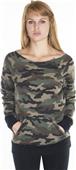 Royal Apparel Womens Camo Fleece Raglan Shirt