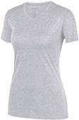 Womens Wicking, V-Neck, Heathered LookTee Shirt ATHLETIC HEATHER Primary