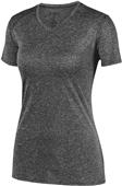 Womens Wicking, V-Neck, Heathered LookTee Shirt BLACK HEATHER Primary