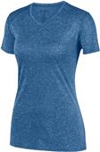 Womens Wicking, V-Neck, Heathered LookTee Shirt NAVY HEATHER Primary